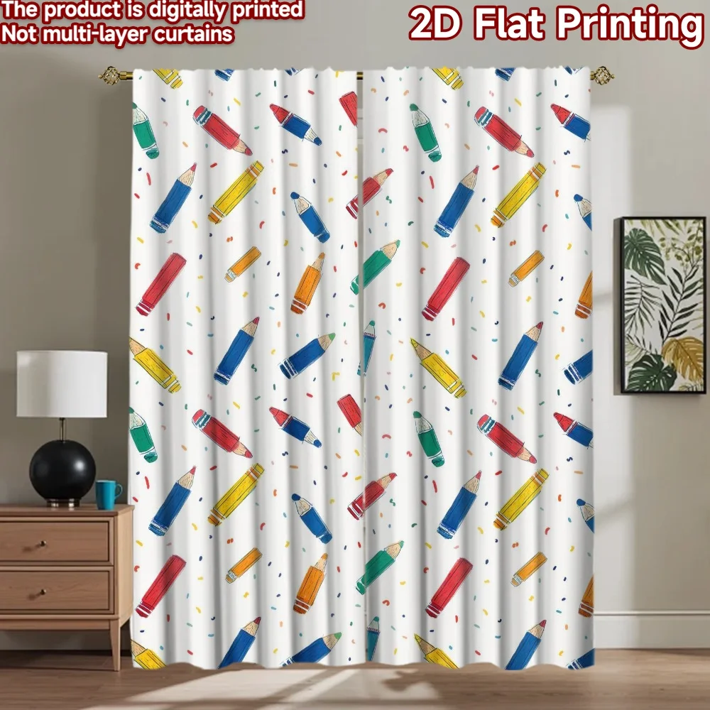 

1pc 2D flat Photography Backdrop Photography Backdrop Colorful Pencils Doodle 100% Polyester Vibrant Reunion for Holiday