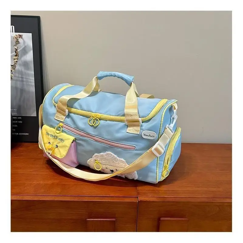 

Fashion New Storage Bag Travel Bag Crossbody Bag Polyester Women's Travel Sports Short Trip Large Capacity Dopamine Color Clash