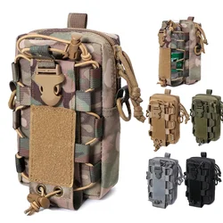 Molle EDC Water Bottle Pouch Canteen Kettle Carrier Holder Outdoor Sports Phone Holder Travel Camping Hiking Hunting Waist Bag