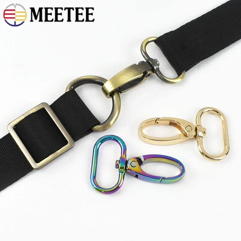 10-50Pcs 25mm Meetee Metal Carabiner Buckle for Straps Swivel Lobster Clasp Keychain Snap Hook Handbag Clothes Clip Accessories