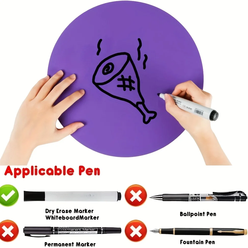 8 قطع من دوائر السبورة البيضاء القابلة للإزالة والمسح الجاف - ملصقات PVC متعددة الاستخدامات للفصول الدراسية والمكاتب والمنازل والجدران والثلاجات والنوافذ