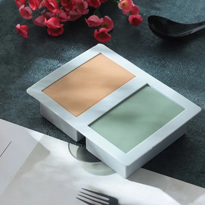 Square Silicone Soap Making Mold DIY 2 Cavities Kawaii Cuboid Handmade Soap Mould
