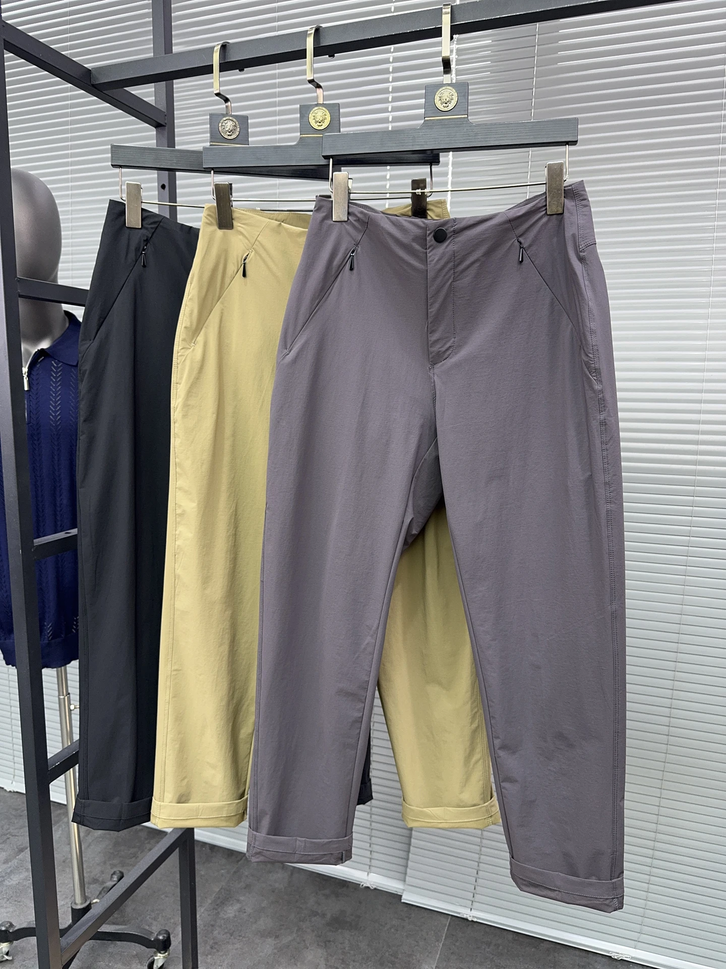 

Мужские летние повседневные брюки, прямые облегающие брюки, легкие дышащие брюки с ручкой для улицы, функциональные брюки