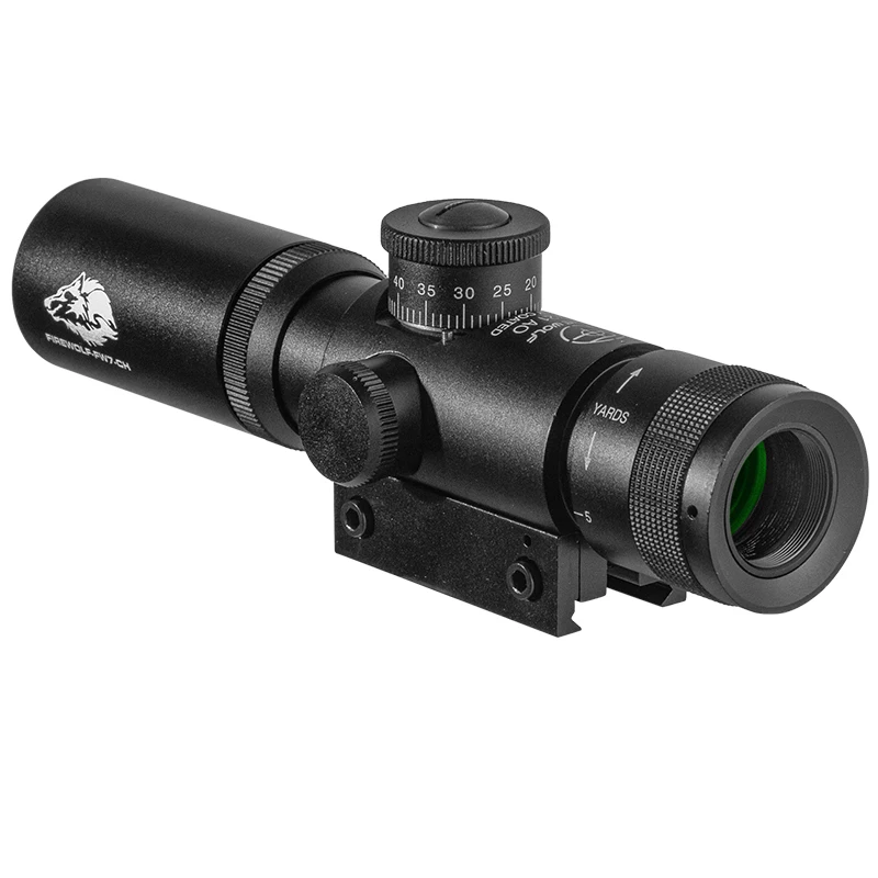 Imagem -05 - Fire Wolf-compact Hunting Air Rifle Scope Tactical Optical Sight Glass Riflescopes de Retículo Gravado com Trilho 11 mm 4x21 ao