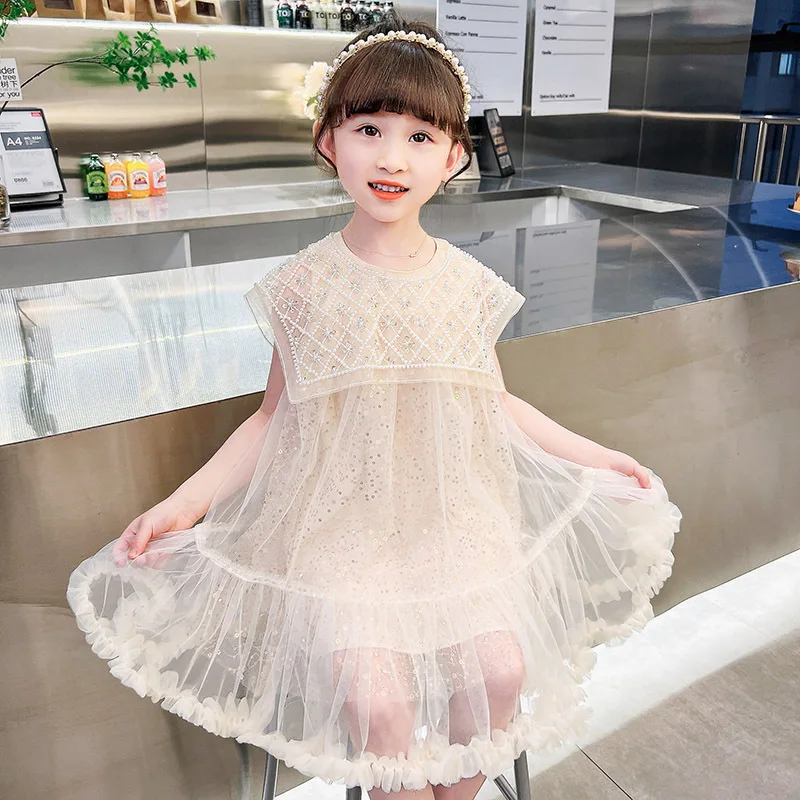 

3-10 Years Old Girls Ruffle Tiered Dress Short Sleeve Chiffion A-Line Dress for Party Daily Clothes Kids Toddler Children Outfit