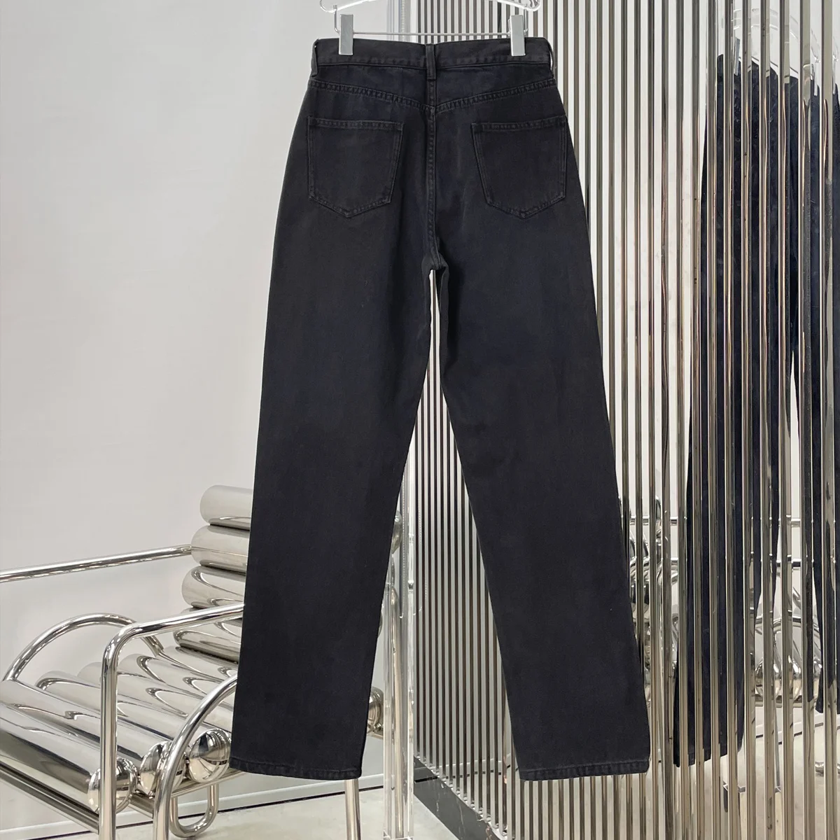 High Quality Women Black Straight Leg Jeans Classic Five Pockets Casual Daily Commute Denim Pants lyt127519