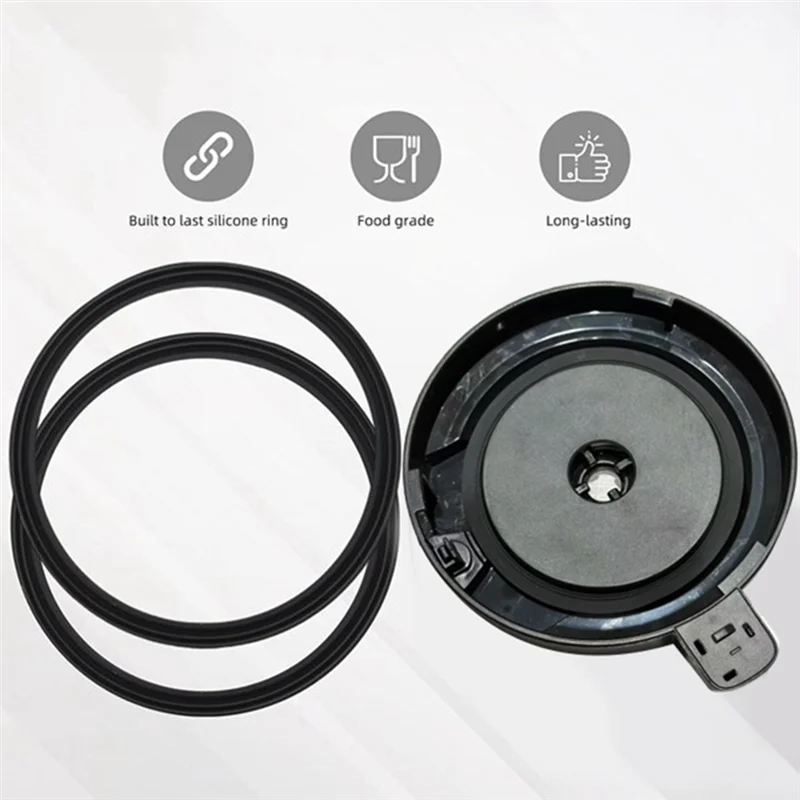 B83B-غطاء وعاء خارجي مع مجموعة مجداف حلقة لإحكام الإغلاق لسلسلة نينجا NC700/NC701 صانع الآيس كريم استبدال غطاء كريمي قابل لإعادة الاستخدام