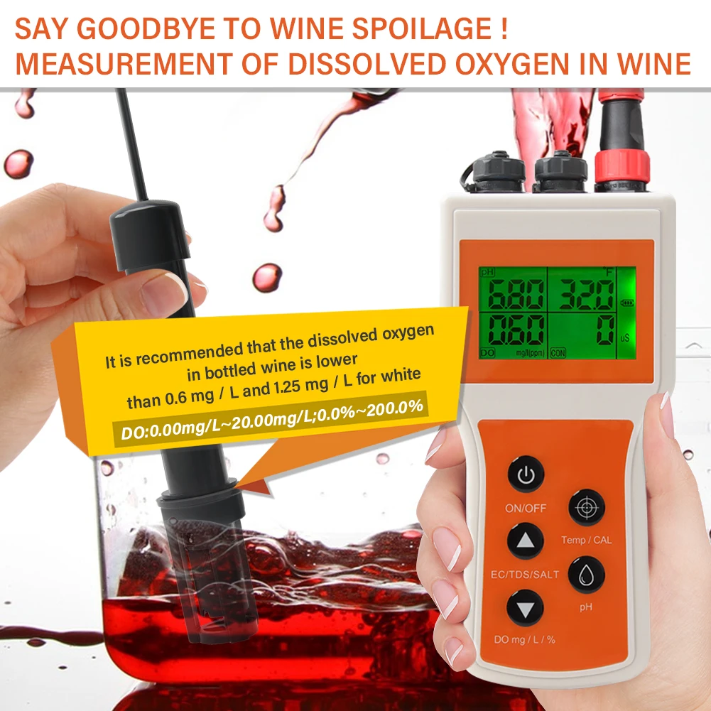 Imagem -04 - Yieryi-smart Dissolved Oxygen Meter For Aquarium Water Quality Analysis Tester Monitor para Natação ph Salt ec Tds Smart em 1