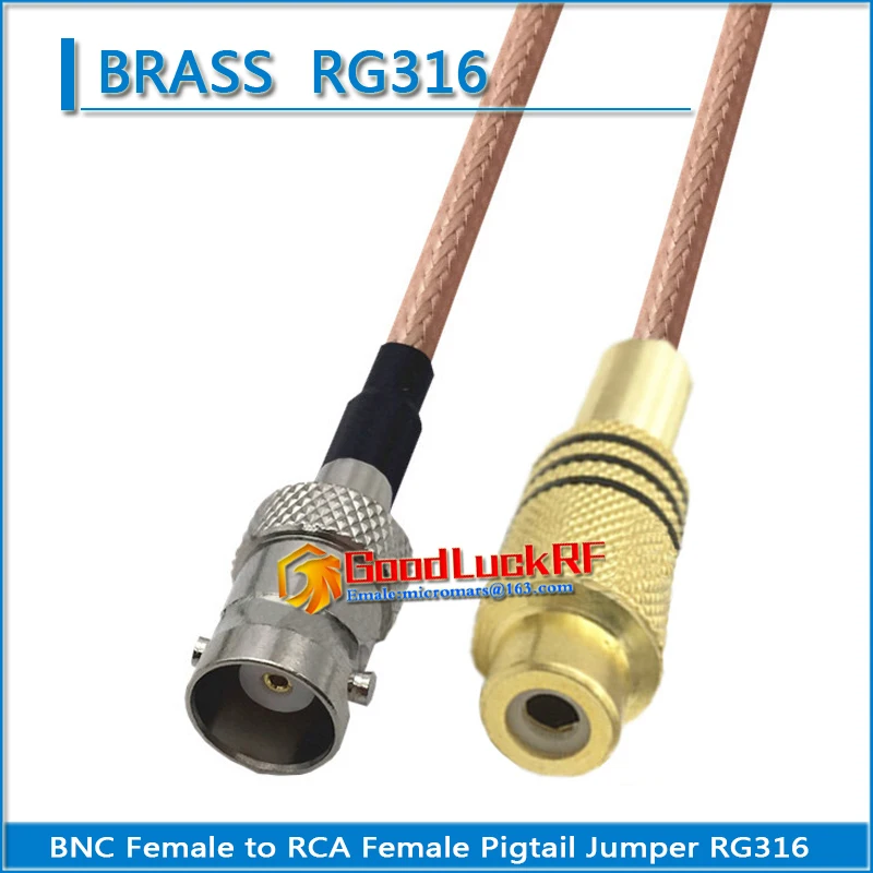 

High-quality Q9 BNC Female To RCA Female Pigtail Jumper Surveillance Video RG316 BNC to AV video recorder Extend cable copper