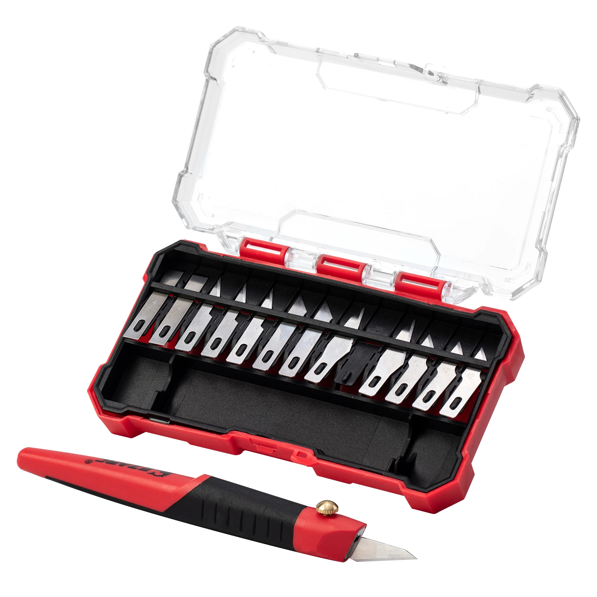 EZARC 14PC Hobby Knife Set - 1PC Precision Utility Knife & 13PC Blades with Storage Case for Carving Modeling Trimming Sculpture