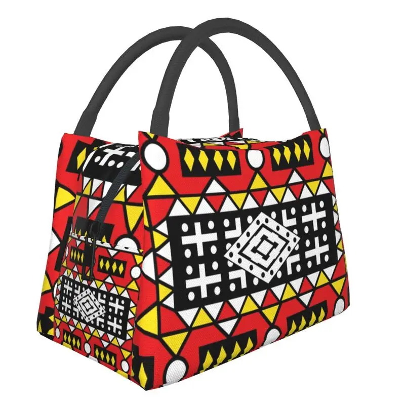 

Kizomba Samakaka Ankara Insulated Lunch Bag Women African Pattern Wax Design Lunch Tote for Office Outdoor Storage Meal Food Box