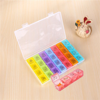28 Grids Pill Container Pill Box Holder Weekly Medicine Storage Organizer Container Drug Tablet Dispenser Storage Container Case