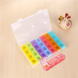 28 Grids Pill Container Pill Box Holder Weekly Medicine Storage Organizer Container Drug Tablet Dispenser Storage Container Case