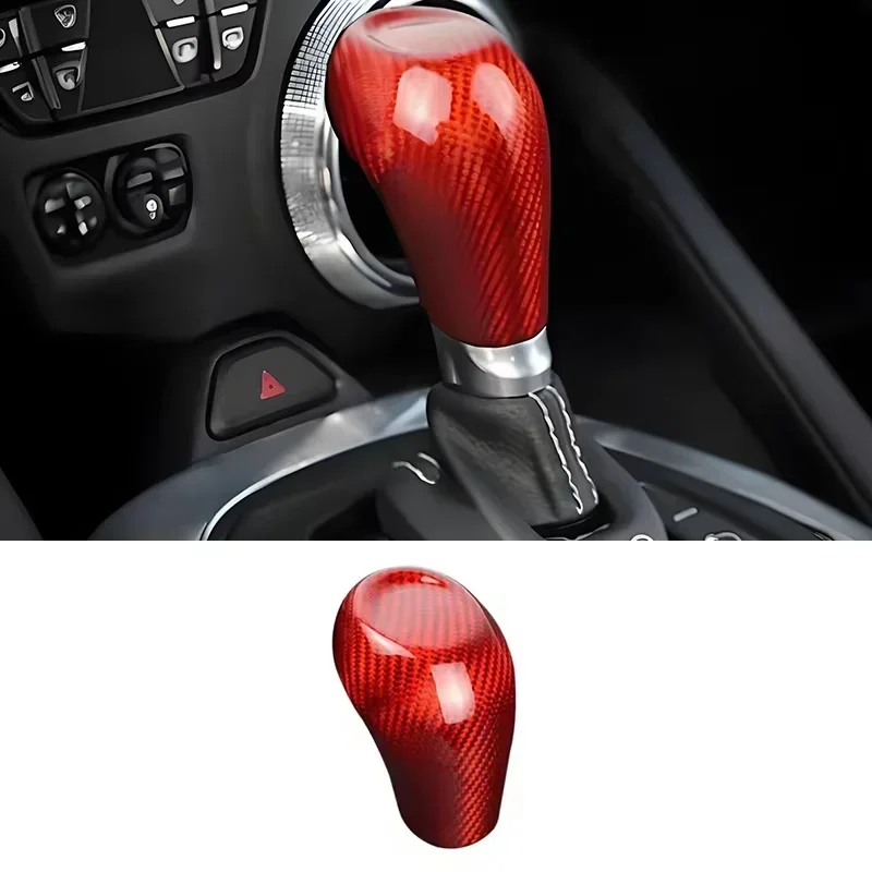 

For Chevrolet Camaro Real Dry Carbon Fiber Gear Shift Knob Case Head Cover Handle Trim Paddle Shell Modification 2016-2023