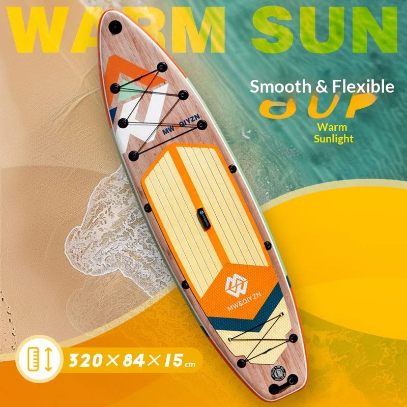 Inflatable SUP Paddleboard Surfboard Lightweight Portable Beginner Stable Anti Slip Deck Paddle Surf Stand Up Paddle Surfboard