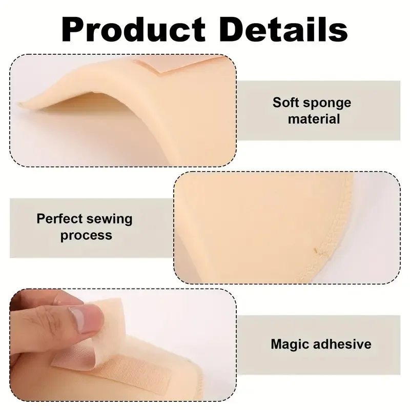 6-Piece Set of Soft, Breathable, Thickened Sponge Pads for Women, Suitable for Dresses, Suits, Jackets, and Men's and Women's Clothing Sewing Accessories (3 Colors Available)