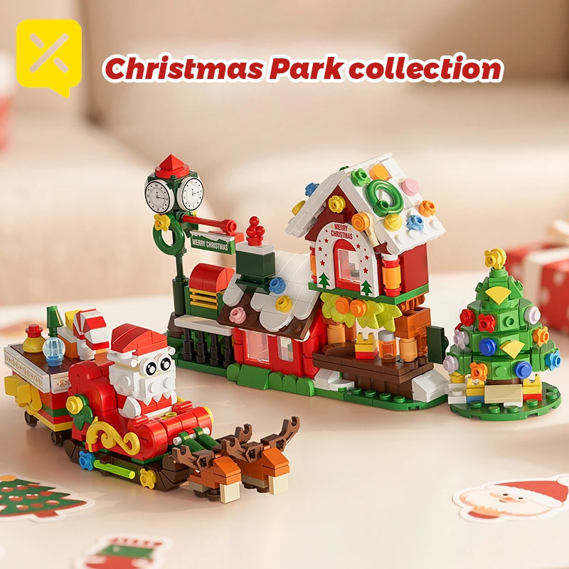 Toylinx 690 قطعة مكعبات بناء عيد الميلاد منزل سانتا كلوز شجرة عيد الميلاد لتقوم بها بنفسك نموذج معماري هدية للبنين والبنات جديد #5