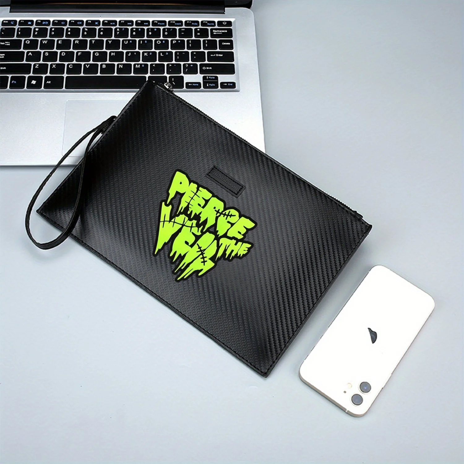 تصميم نص على شكل شعار، قطرات مخيطة، حقيبة يد رجالية أنيقة مطبوعة من البولي يوريثان، عصرية وعملية للحمل اليومي