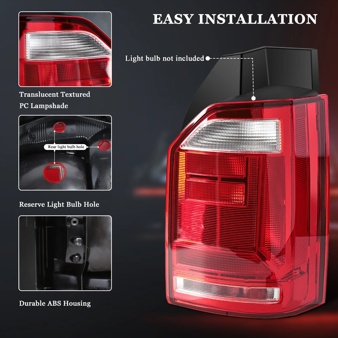 For VW T6 Multivan Transporter 2015 2016 2017 2018 2019 Car Tail Light Assembly Brake Light Taillamp 7E0945095K 7E0945096K