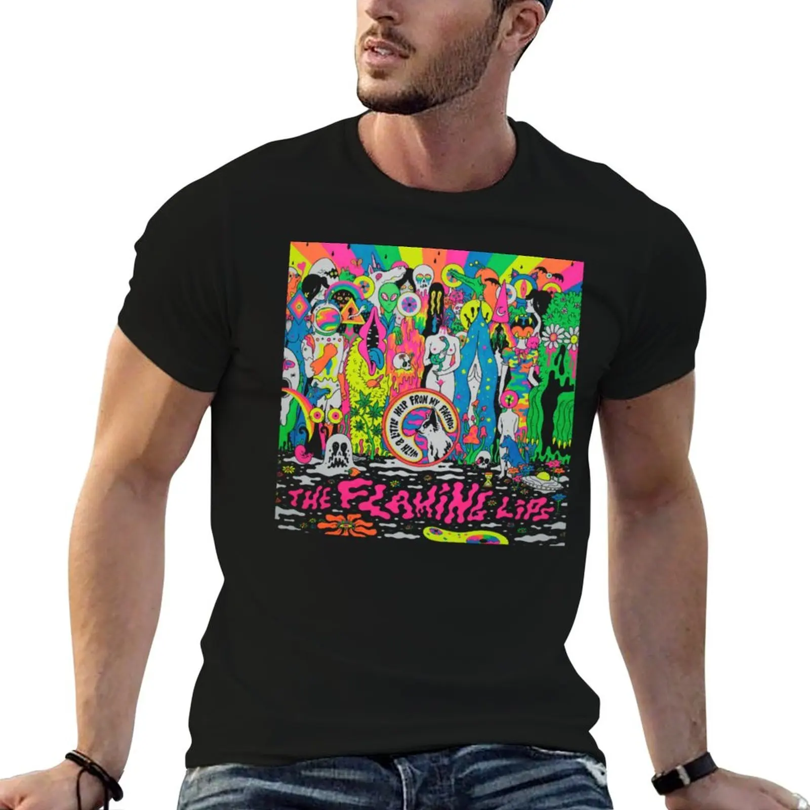 

THE FLAMING LIPS T-Shirt man t shirts graphic t shirts for man graphic funny t shirt men 100% cotton luxury brand T-shirt