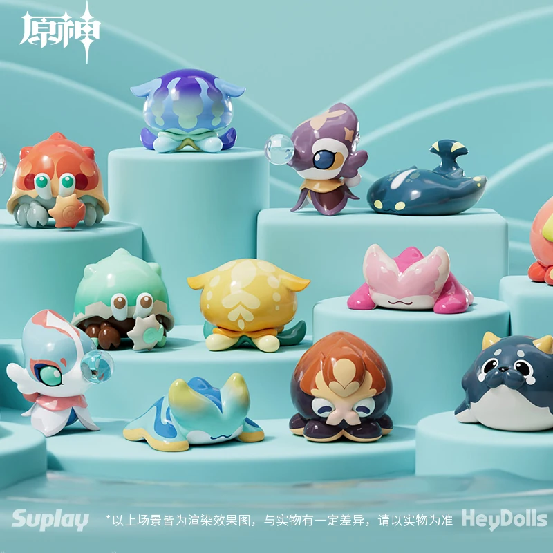 New Genshin Impact Original Sea Series Fantasy Creatures Mini Blind Bags Cans Trendy Cute Beads Limited Edition Collectible