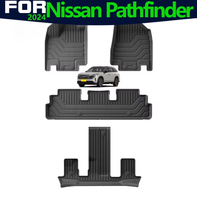 Car Floor Mats for Nissan Pathfinder 6 Seats 2024 TPE Floor Mats All-Weather Waterproof Car Mats Easy Clean Accessory