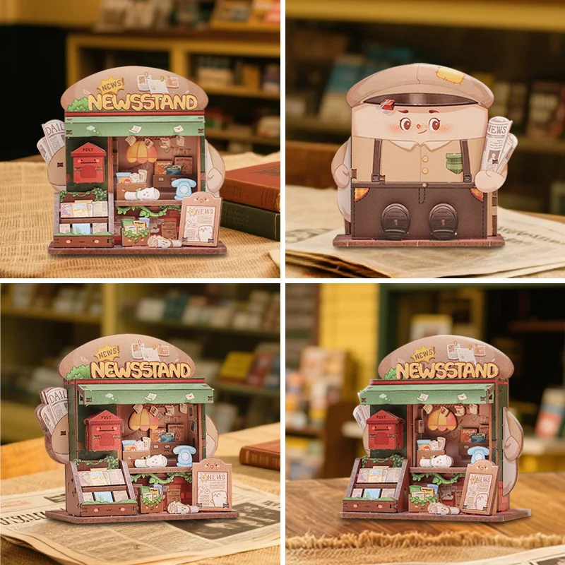 CUTEBEE Mini magasin série bricolage maison Miniature 3D Puzzle en bois jouets à la main maison de poupée Kit pour TaleBox présentoir