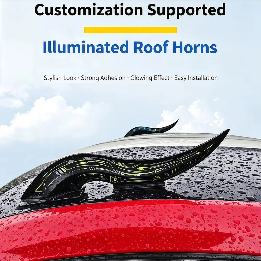 Car LED Dragon Horns Roof Deco - Lighting Decoration Ideas 评论和价格