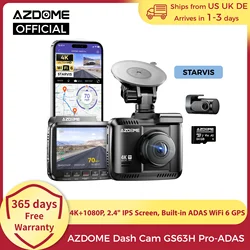 AZDOME Dash Cam GS63H Pro 4K+1080P 2.4