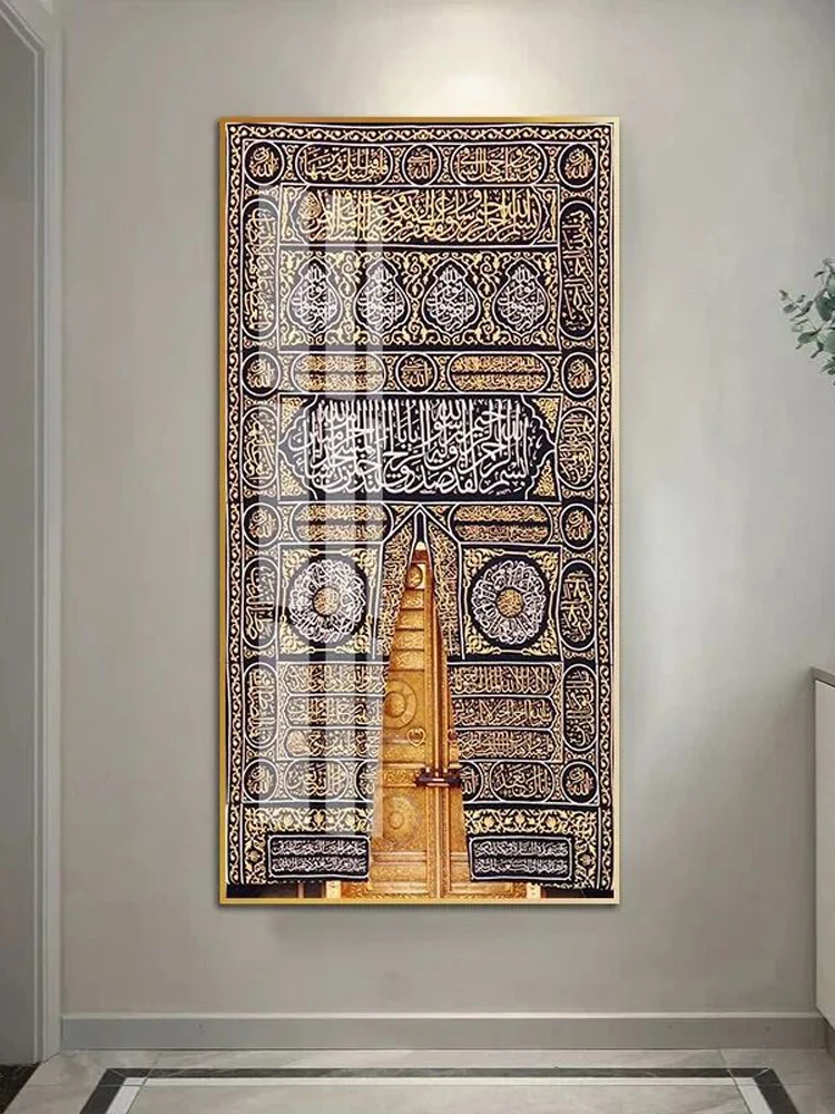 Modern Retro Gold Font LED Pattern Hanging Painting Corridor Living Room Dining Room Background Home Decoration Light Painting