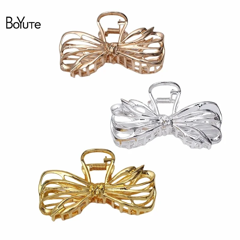 

BoYuTe (5 Pieces/Lot) 9cm Bowknot Shaped Metal Hair Claws Big Shark Clips Diy Hair Jewelry for Women