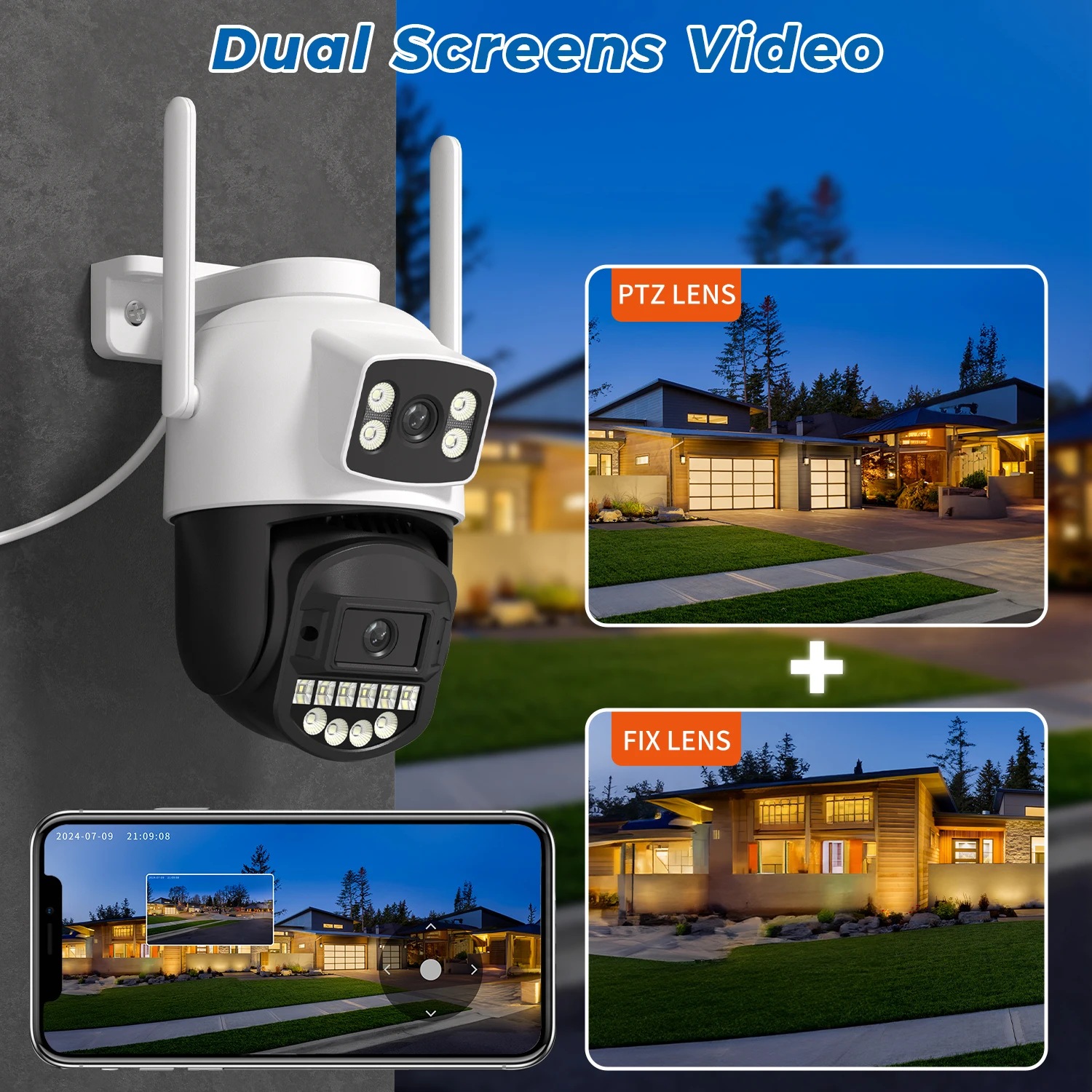 5GHZ/2.4GHZ PTZ WIFI Camera Outdoor 10MP 5K HD Security IP Camera 5X Digital Zoom CCTV 8MP CCTV Video Surveillance Camera