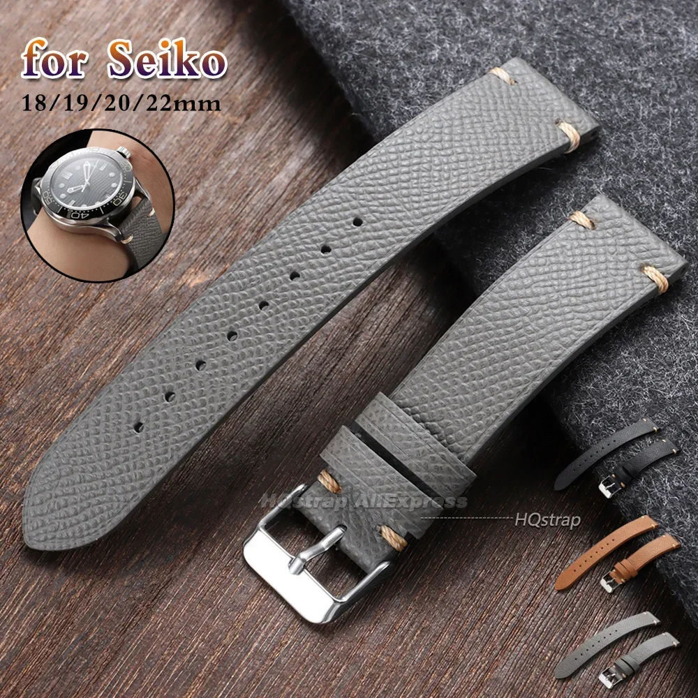 Genuine Handmade Leather Watch Strap 18mm 19mm 20mm 22mm for Seiko for Rolex Universal Bracelet Business Men Women Cowhide Band