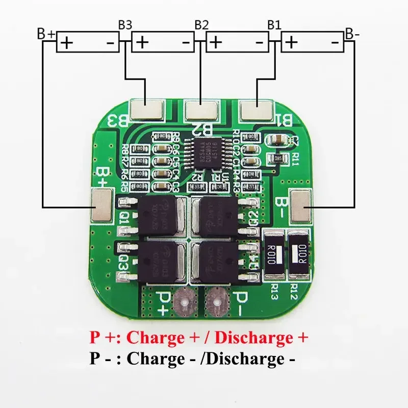 10A 4S Battery Cells PCB BMS Protection Board for 14.8V/ 16.8V Li-ion Lithium 18650 Battery