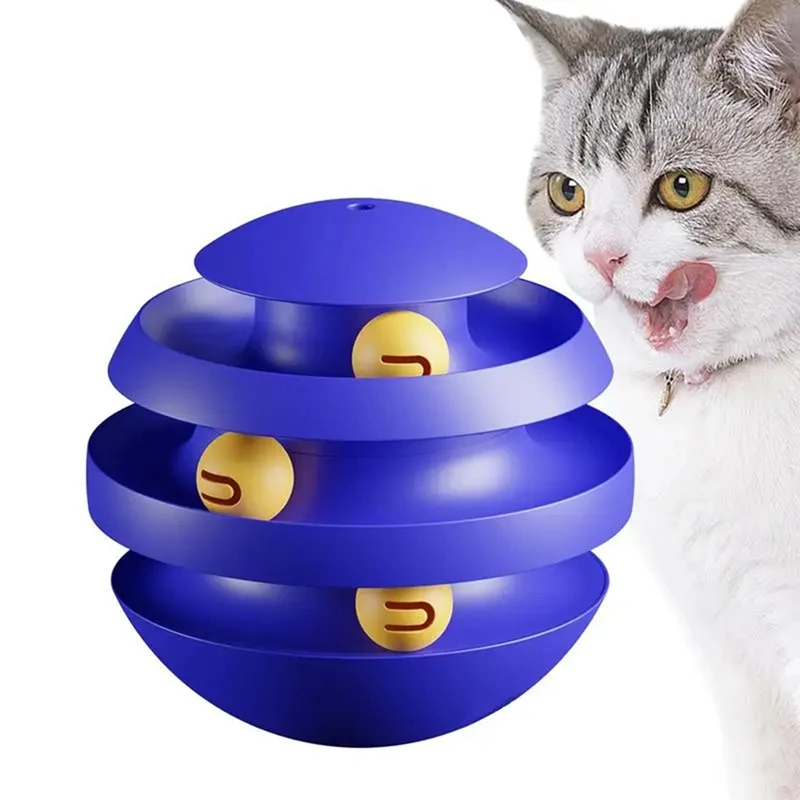 3 Levels Pet Cat Dog Toy Three Levels Training Amusement Kitten Tracks Cat Intelligence Amusement Triple Disc Tumblers