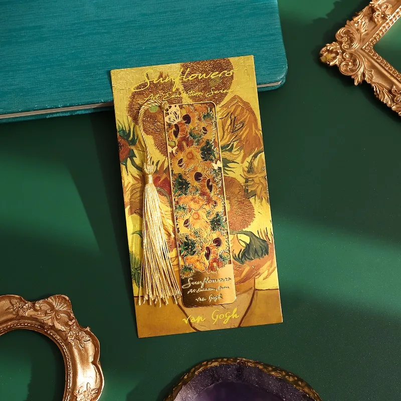 1pc Retro Floral Painting Metal Bookmark Hollow Bronzing Bookmark With Tassel For  Book Lovers Students Book Club Reader Writers