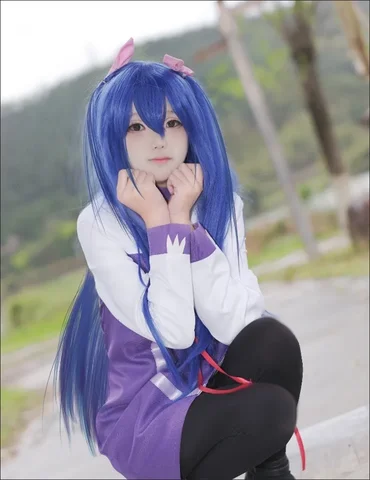 Anime Sky Dragon Slayer Mage Wendy Marvell Cosplay Costumes Women Purple White Dress Daily Life Wear Clothes