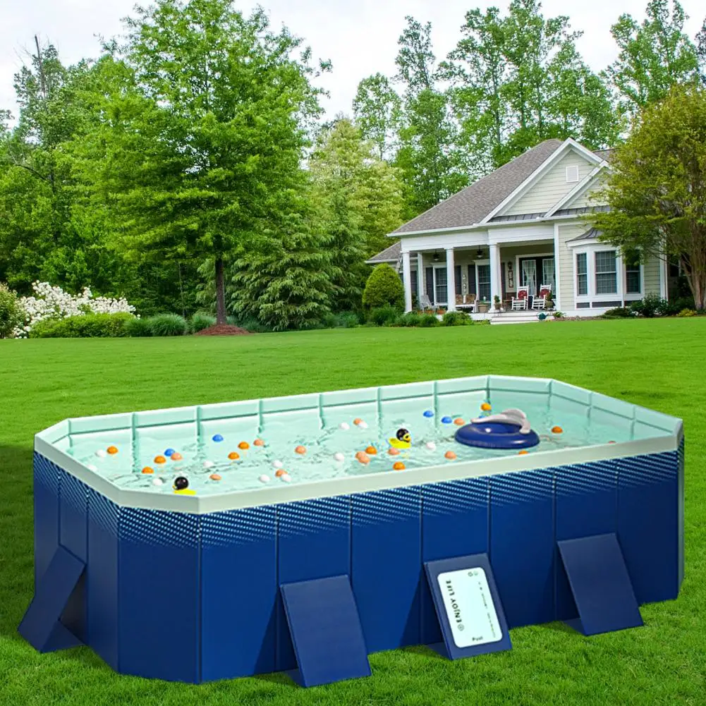 Piscina dobrável – Grande piscina dobrável sem inflar para crianças e adultos, piscina portátil para pátio de jardim, sem necessidade de configuração