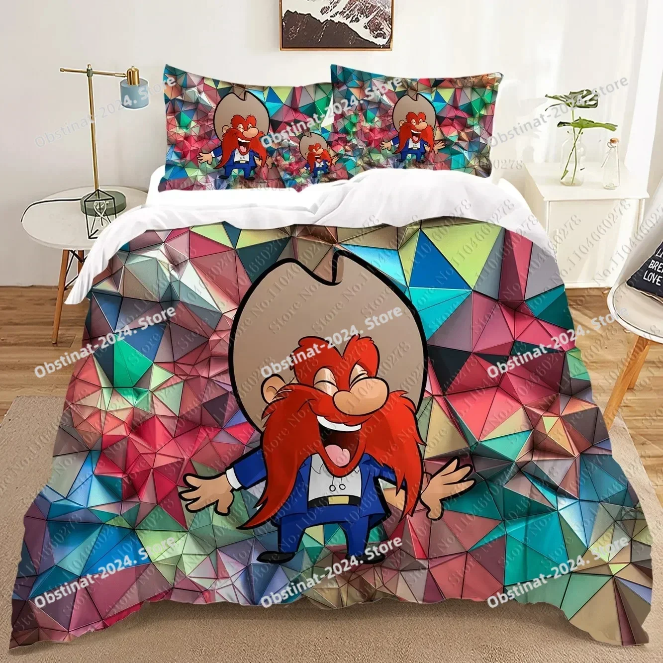 Yosemite Sam Home Anime Bedding Set Print single Comforter Quilt Bed Cover Duvet Cover Pillow Case 3 Pieces Sets Kids Adult Size