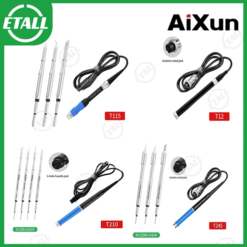 

Aixun C210 C245 C115 Soldering Iron Tips T12 Station Handle For T210 T245 T115 Original Sugon T26 T26D Lead Free T3A T3B Kit