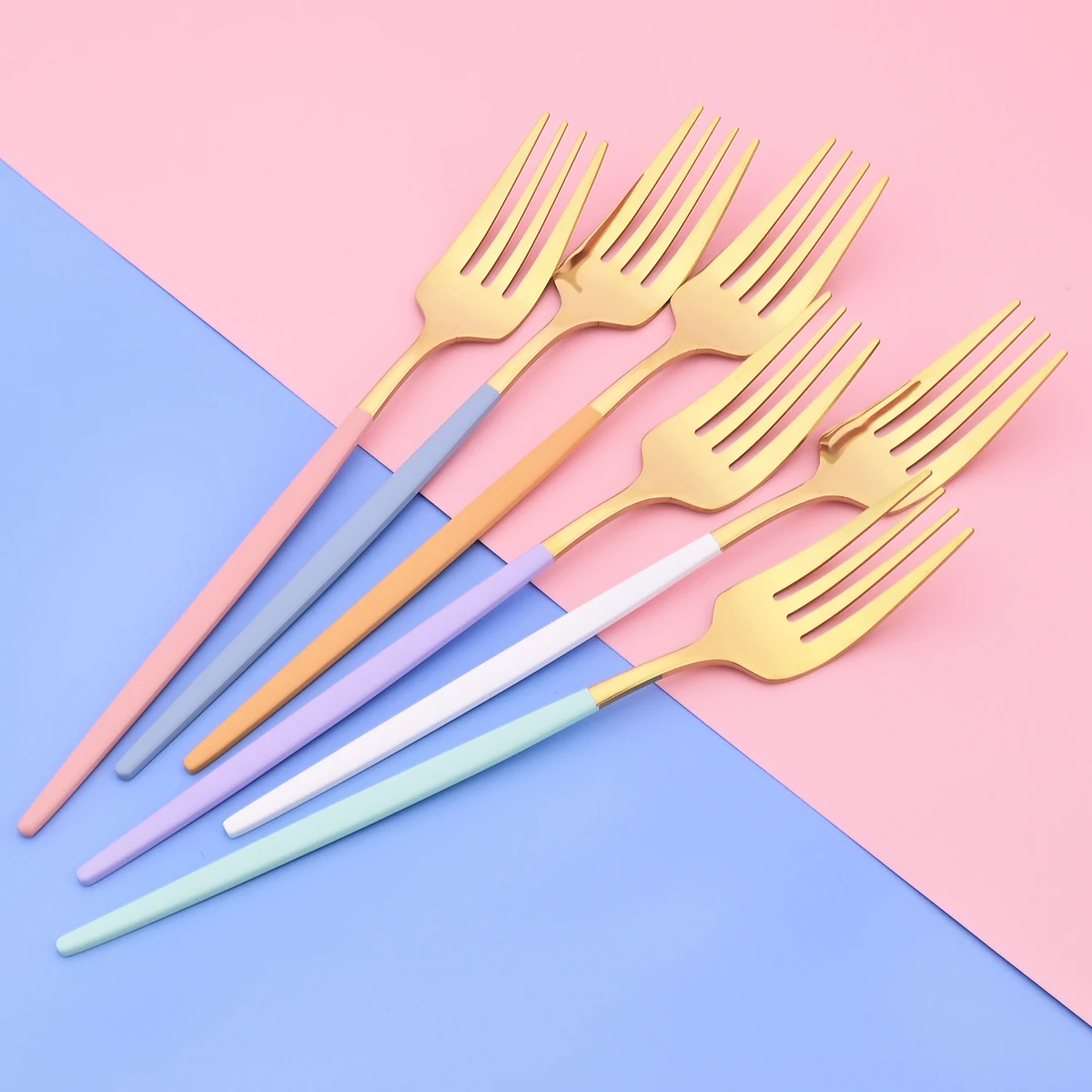 24Pcs Dinnerware Set Stainless Steel Tableware Knife Fork Tea Spoon Cutlery Set Multiple Colour Silverware Kitchen Flatware Set