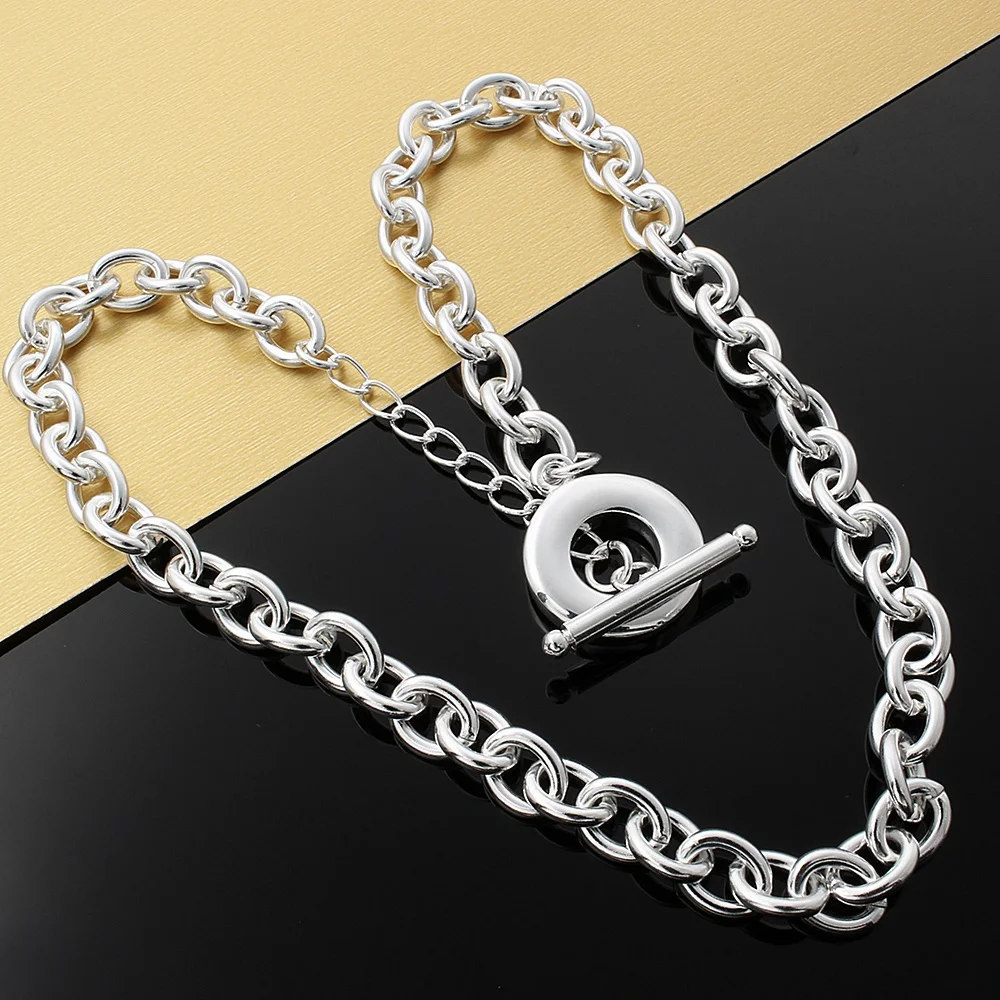 

Hot 925 Sterling Silver Necklaces Jewelry 20 Inches Classic Fashion Necklace for Men's high quality Christmas Gifts