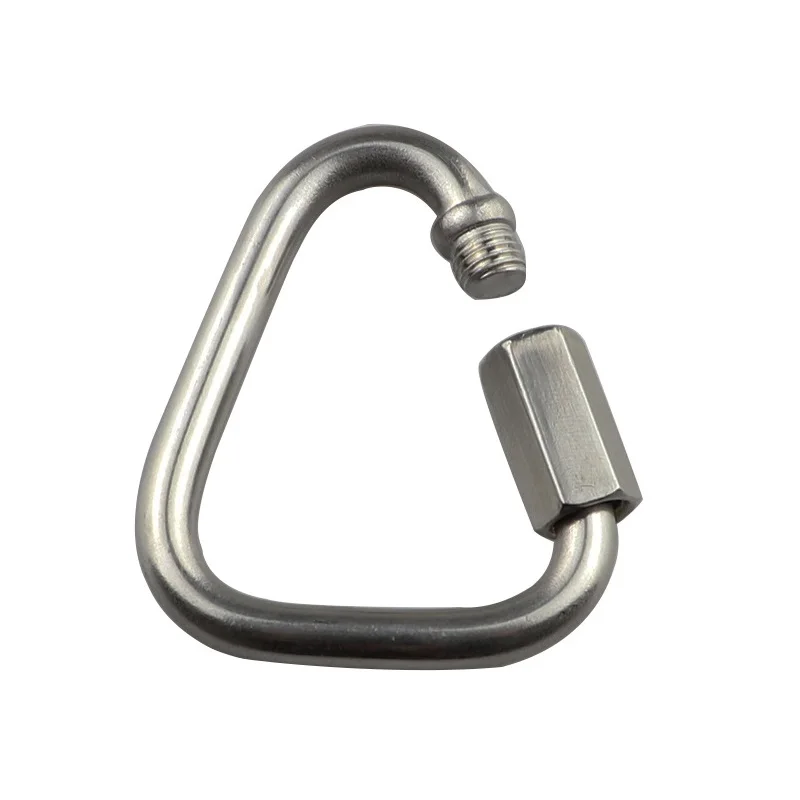 5 Pieces Stainless Steel 304 Quick Link Chain Links Locking Carabiner Connector Natural Color of Stainless Steel
