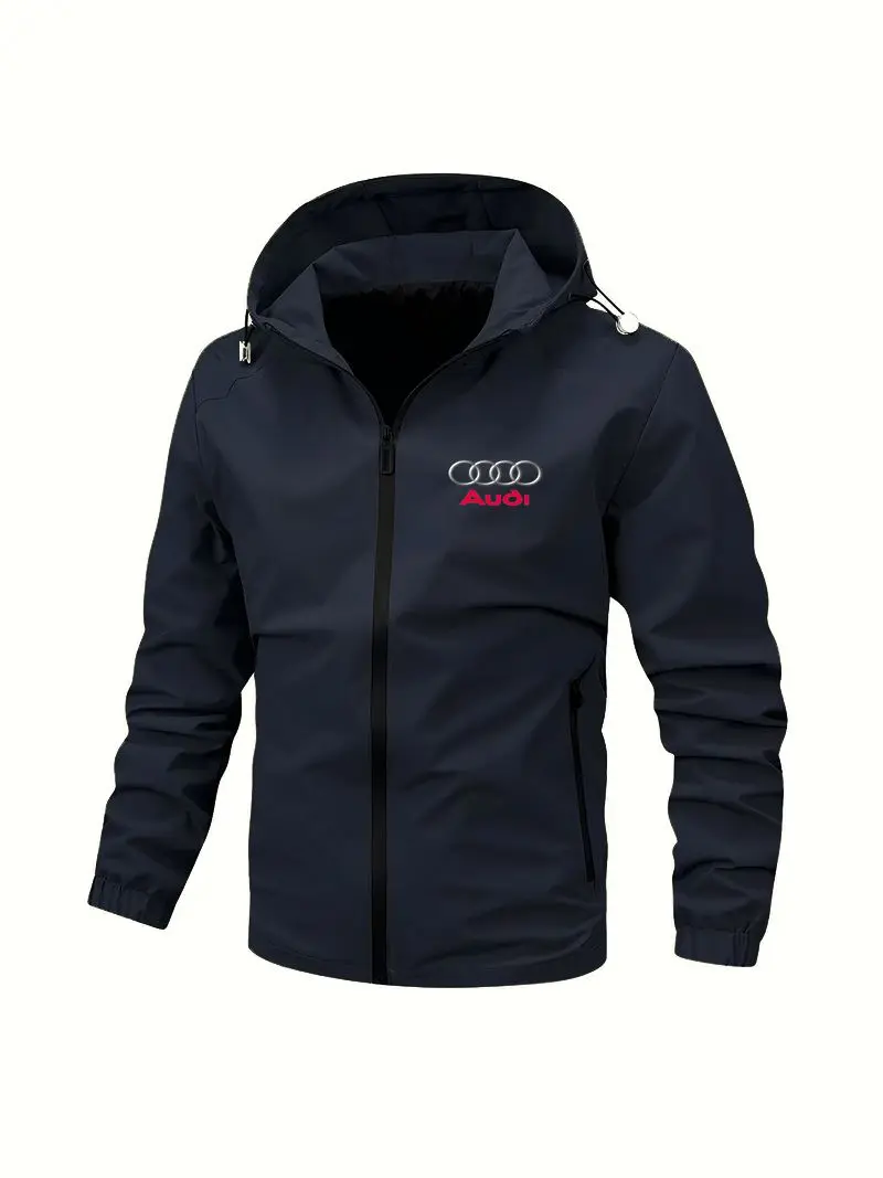 Spring, summer, autumn, 2024 men's brand F1 logo hooded jacket, windproof sportswear, thin jacket, outdoor fashion classic