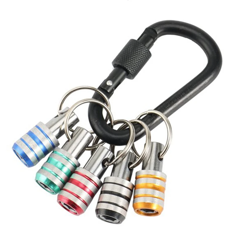 Schraubendreher-Bithalter, 1/4 Zoll, Schlüsselanhänger, Verlängerungsstange, Aluminiumlegierung, Schraubendreher-Bits, Halter-Set, Bohrschrauben-Adapter