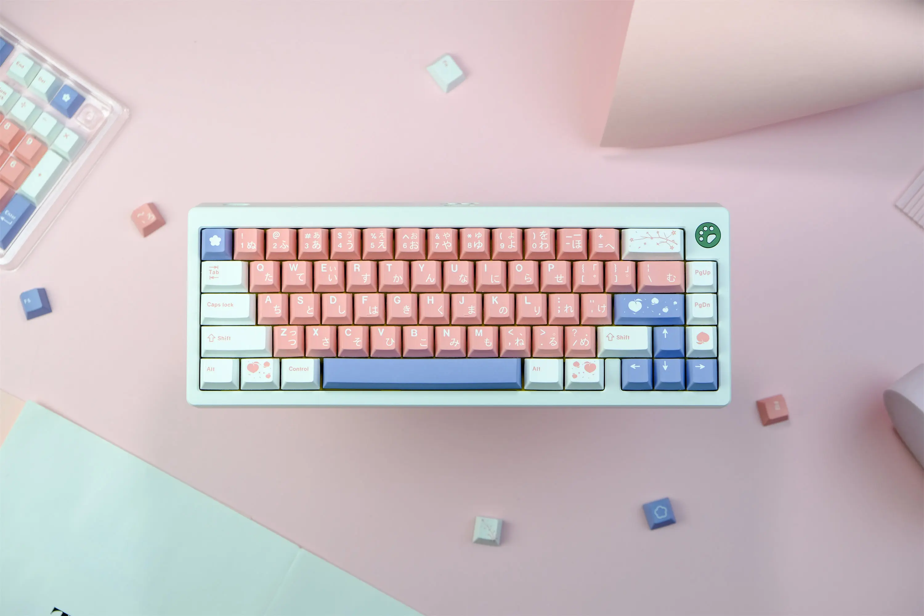 GMK Peach Blossom Keycap, 129 teclas, PBT Keycaps, perfil cereja, DYE-SUB, teclado mecânico personalizado