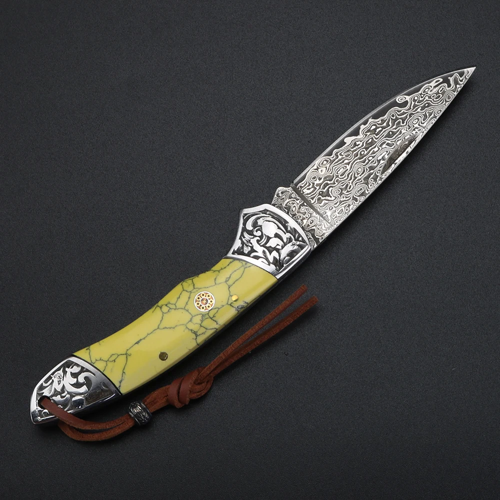 XUANFENG Damascus Outdoor Knif - Edc Carry Knife recension och pris