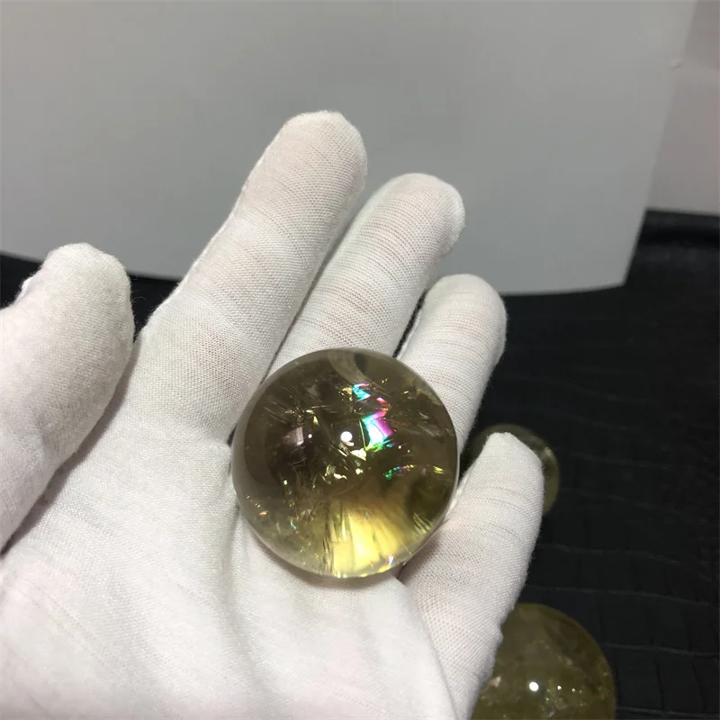 Nature High Quality Power Citrine Crystal Spheres Balls For Decoration