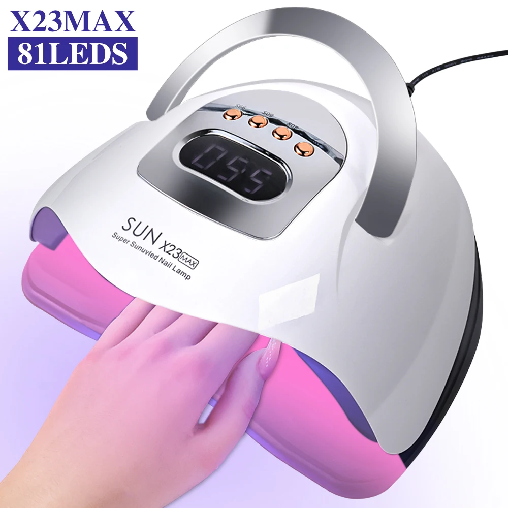 Sun X23 MAX UV LED Nail Lamp Dryer Machine 81LEDs Professional Gel Polish Drying Lamps With Auto Sensor Manicure Salon Tool