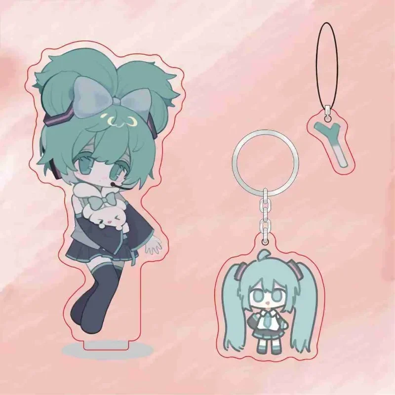 Hatsune Miku Key Buckle Hatsune Miku Project Diva Anime Peripherals Cute Cartoon Mobile Phone Schoolbag Small Pendant Decorate